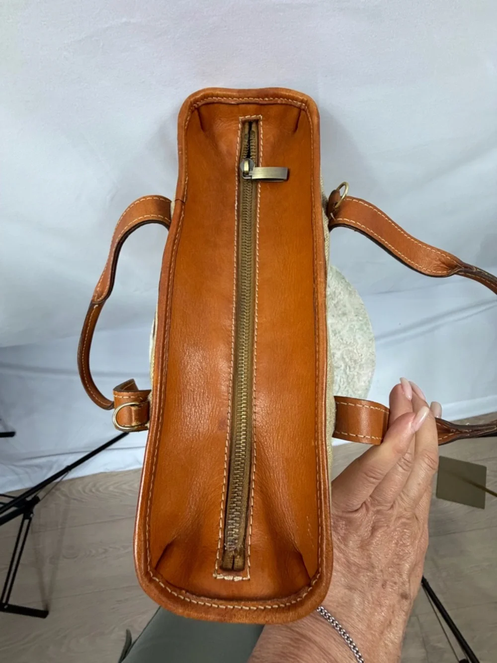 Vintage Fendi Selleria Canvas Leather Tote Bag w Matching Strap Italy - Picture 10 of 17